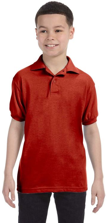 Hanes Youth 50/50 EcoSmart® Jersey Knit Polo Short Sleeve